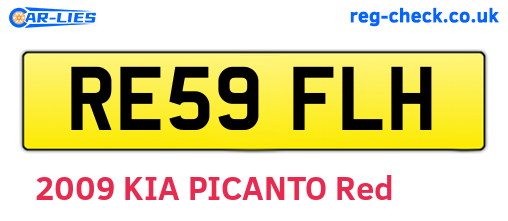 RE59FLH are the vehicle registration plates.