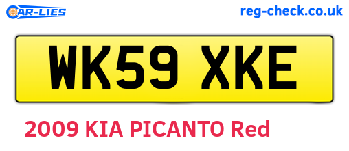 WK59XKE are the vehicle registration plates.