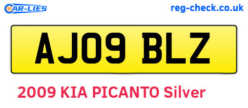 AJ09BLZ are the vehicle registration plates.