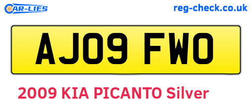 AJ09FWO are the vehicle registration plates.