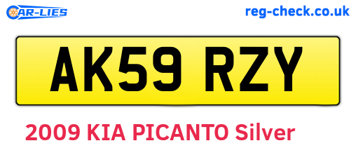 AK59RZY are the vehicle registration plates.