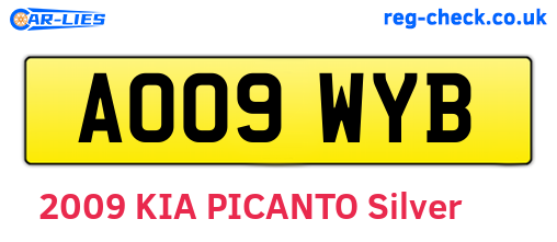 AO09WYB are the vehicle registration plates.