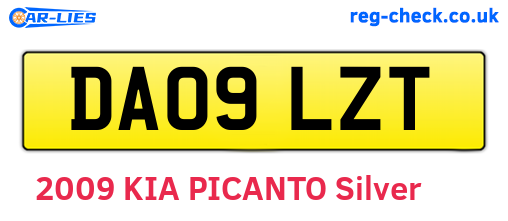 DA09LZT are the vehicle registration plates.