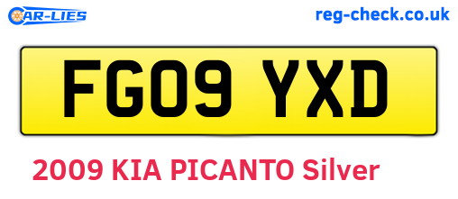 FG09YXD are the vehicle registration plates.