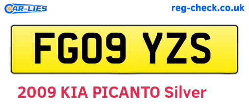 FG09YZS are the vehicle registration plates.