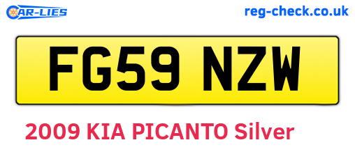 FG59NZW are the vehicle registration plates.