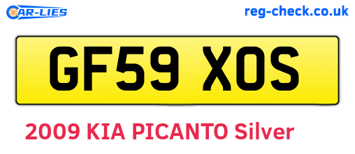 GF59XOS are the vehicle registration plates.