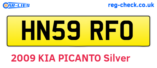 HN59RFO are the vehicle registration plates.