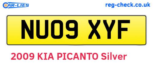 NU09XYF are the vehicle registration plates.