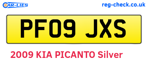 PF09JXS are the vehicle registration plates.