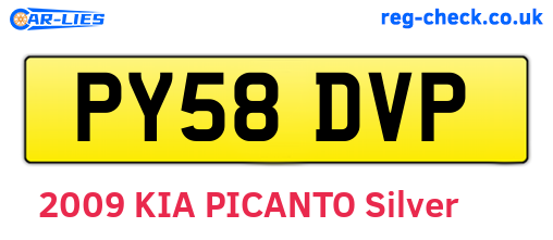 PY58DVP are the vehicle registration plates.