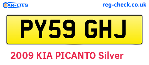 PY59GHJ are the vehicle registration plates.