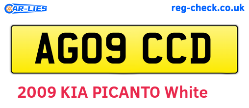 AG09CCD are the vehicle registration plates.