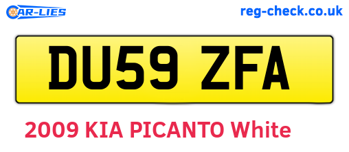 DU59ZFA are the vehicle registration plates.