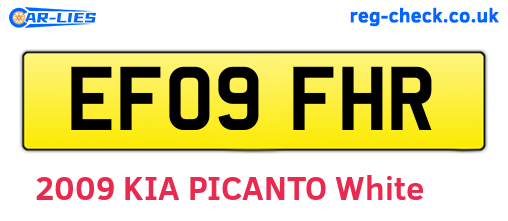 EF09FHR are the vehicle registration plates.