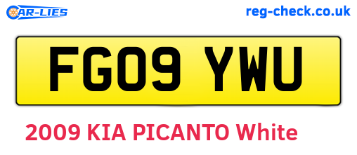 FG09YWU are the vehicle registration plates.