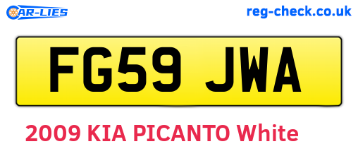 FG59JWA are the vehicle registration plates.