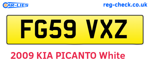 FG59VXZ are the vehicle registration plates.
