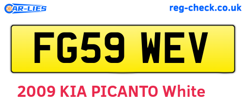 FG59WEV are the vehicle registration plates.