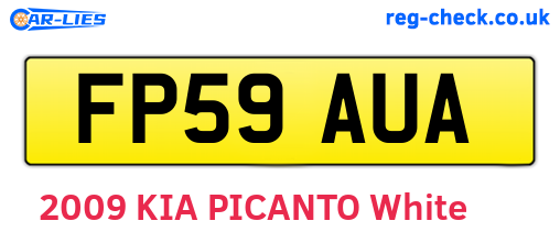 FP59AUA are the vehicle registration plates.