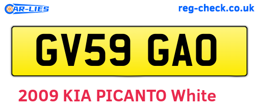 GV59GAO are the vehicle registration plates.