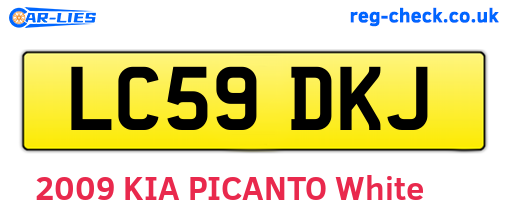 LC59DKJ are the vehicle registration plates.