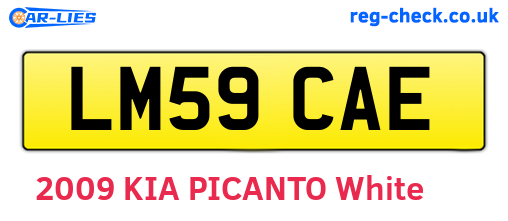 LM59CAE are the vehicle registration plates.