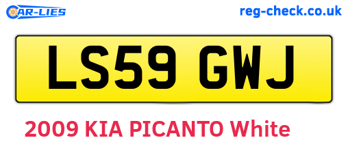 LS59GWJ are the vehicle registration plates.