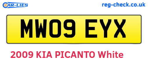 MW09EYX are the vehicle registration plates.
