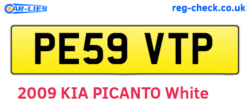 PE59VTP are the vehicle registration plates.
