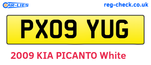 PX09YUG are the vehicle registration plates.