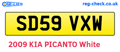 SD59VXW are the vehicle registration plates.