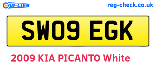 SW09EGK are the vehicle registration plates.