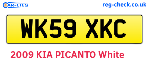 WK59XKC are the vehicle registration plates.