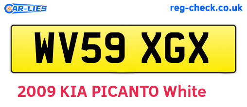 WV59XGX are the vehicle registration plates.