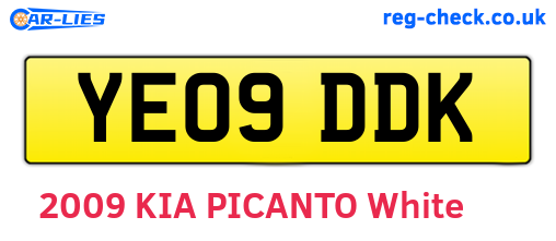 YE09DDK are the vehicle registration plates.
