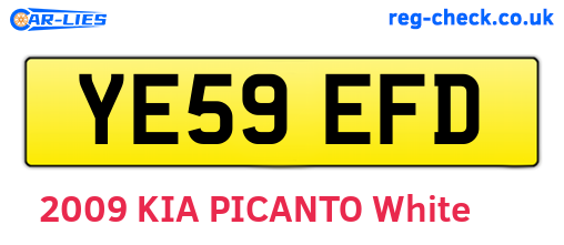 YE59EFD are the vehicle registration plates.