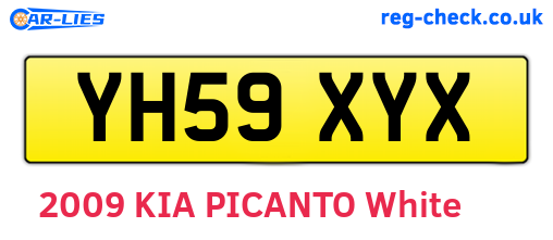 YH59XYX are the vehicle registration plates.
