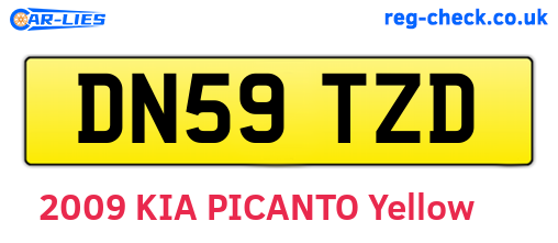 DN59TZD are the vehicle registration plates.