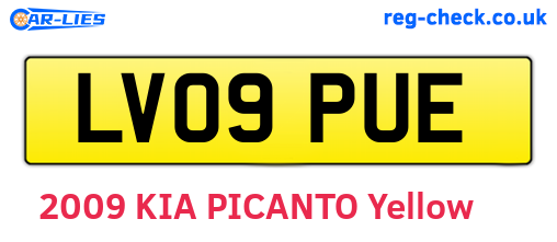 LV09PUE are the vehicle registration plates.