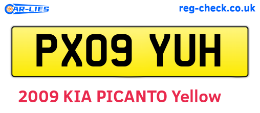 PX09YUH are the vehicle registration plates.