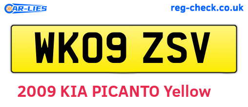 WK09ZSV are the vehicle registration plates.