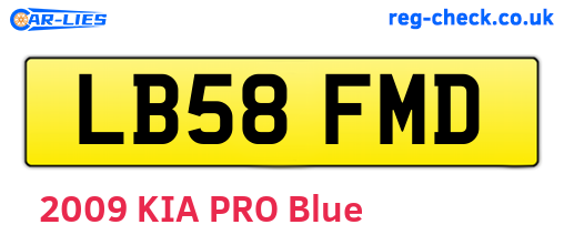 LB58FMD are the vehicle registration plates.