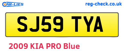 SJ59TYA are the vehicle registration plates.