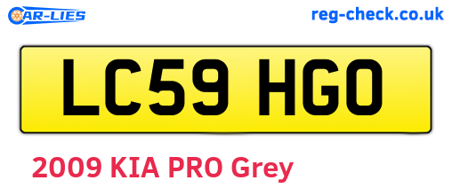 LC59HGO are the vehicle registration plates.