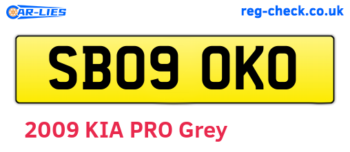 SB09OKO are the vehicle registration plates.