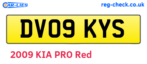 DV09KYS are the vehicle registration plates.