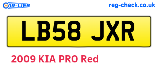 LB58JXR are the vehicle registration plates.