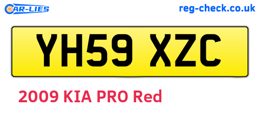YH59XZC are the vehicle registration plates.