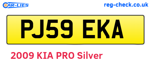 PJ59EKA are the vehicle registration plates.